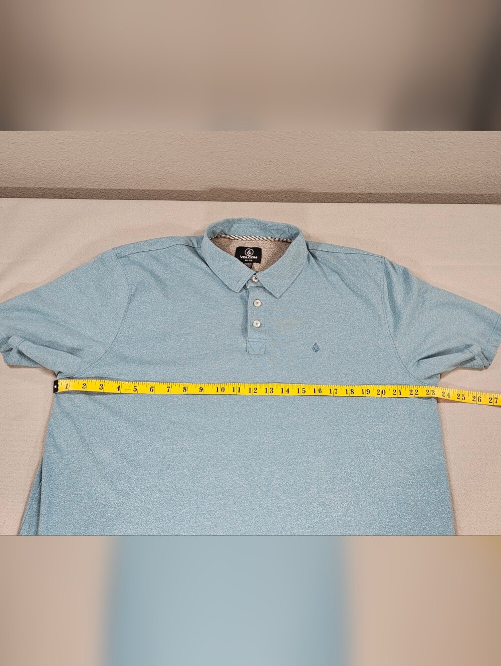 Volcom Men's 2XL Light Blue Short Sleeve Polo Shirt - Picture 11 of 11
